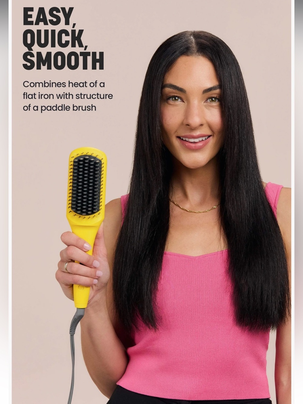 Drybar The Baby Brush Crush Yellow Mini Heated Straightening with Gray Bristles - Picture 10 of 12